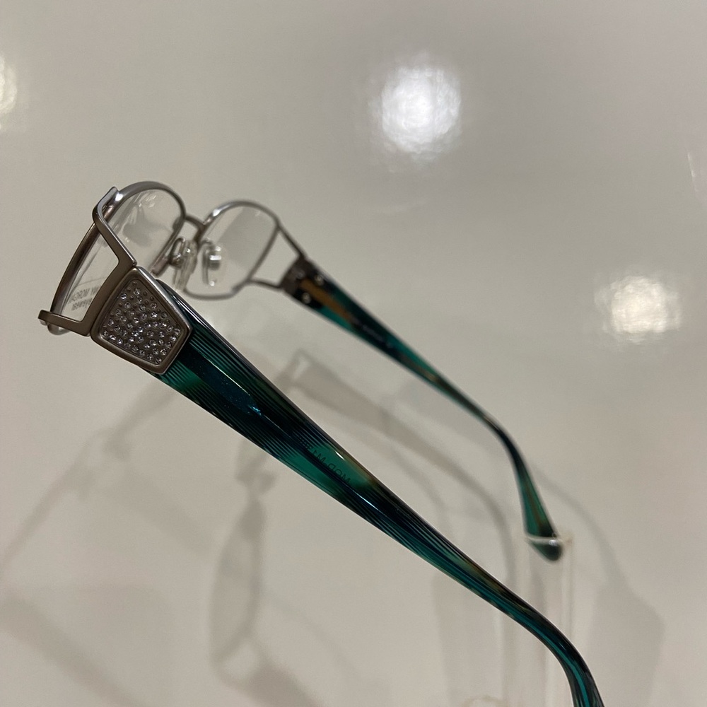 Tony Morgan Silver Green Ladies Eyeglass Frame - Picture 3 of 3